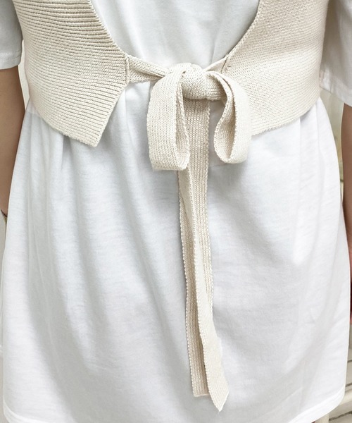 PairPair（ペアペア）の「ニットビスチェ×チュニックSET（ベスト・レディース・ライトブルー/アイボリー/オレンジ・FREE）」の10枚目の写真