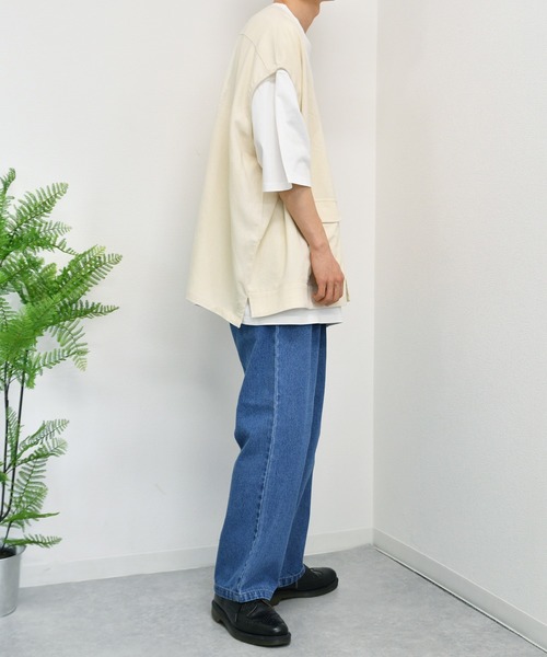 kutir(クティール)の「オーバーサイズリネンベスト(ベスト・メンズ・グレー/オフホワイト/カーキ・MEDIUM/LARGE)」の11枚目の写真