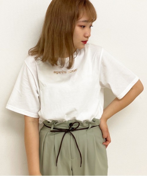 apres jour（アプレジュール）の「apresjourロゴＴ【ZOZOTOWN限定アイテム】【5AP】（Tシャツ/カットソー・レディース・ライトブルー/オフホワイト/その他/ライトピンク・フリー）」の4枚目の写真
