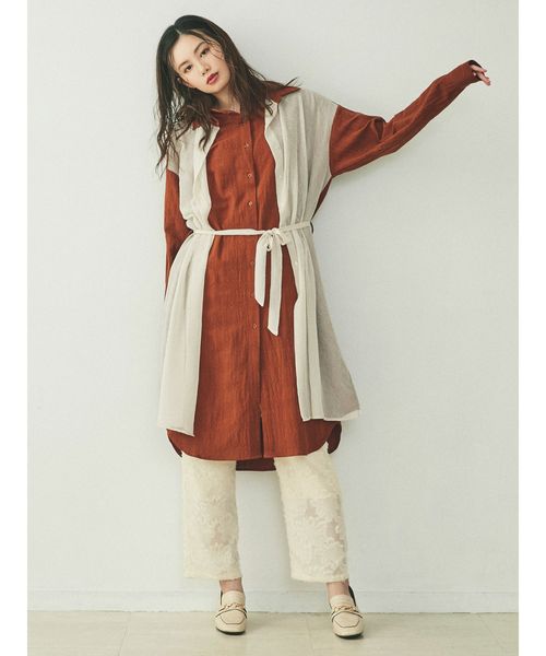 dazzlin（ダズリン）の「バイカラーシャツワンピース（ワンピース・レディース・オフホワイト/その他1/ブルー・FREE）」の15枚目の写真