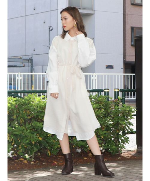 dazzlin（ダズリン）の「バイカラーシャツワンピース（ワンピース・レディース・オフホワイト/その他1/ブルー・FREE）」の13枚目の写真