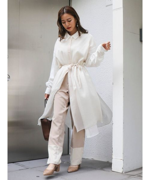 dazzlin（ダズリン）の「バイカラーシャツワンピース（ワンピース・レディース・オフホワイト/その他1/ブルー・FREE）」の16枚目の写真