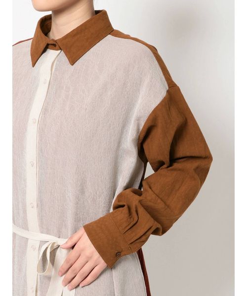 dazzlin（ダズリン）の「バイカラーシャツワンピース（ワンピース・レディース・オフホワイト/その他1/ブルー・FREE）」の21枚目の写真