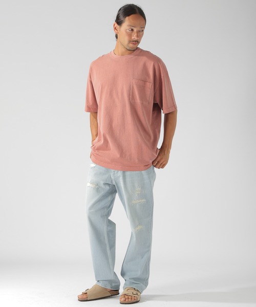 BAYFLOW(ベイフロー)の「WEB限定 USAコットンピグメントビッグTシャツ(Tシャツ/カットソー・メンズ・ブラック/ベージュ/グレー/レッド/ブルー・MEDIUM/LARGE)」の8枚目の写真