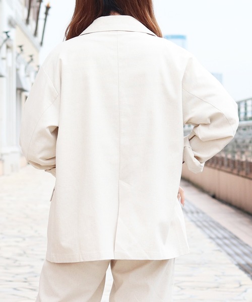 PairPair（ペアペア）の「リネンダブルジャケット(セットアップ)（テーラードジャケット・レディース・アイボリー/ブルーグレー・FREE）」の7枚目の写真