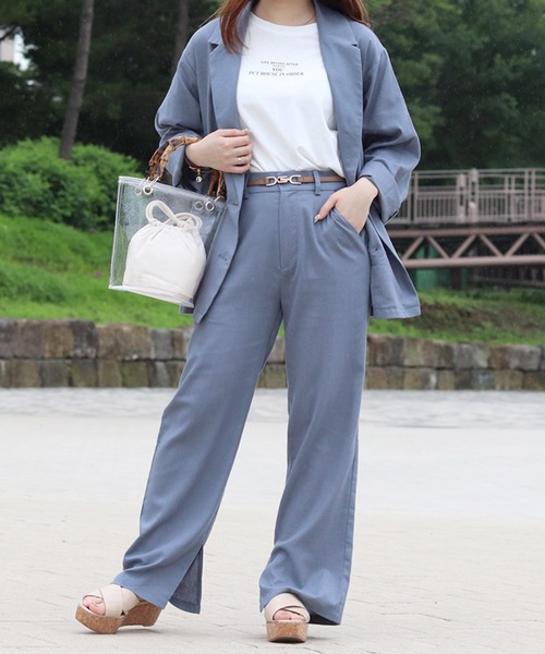 PairPair（ペアペア）の「リネンダブルジャケット(セットアップ)（テーラードジャケット・レディース・アイボリー/ブルーグレー・FREE）」の9枚目の写真