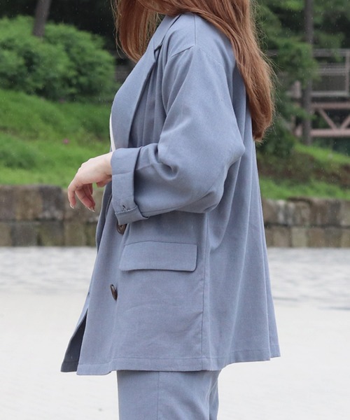 PairPair（ペアペア）の「リネンダブルジャケット(セットアップ)（テーラードジャケット・レディース・アイボリー/ブルーグレー・FREE）」の11枚目の写真