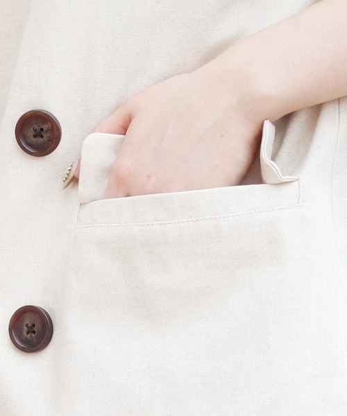 PairPair（ペアペア）の「リネンダブルジャケット(セットアップ)（テーラードジャケット・レディース・アイボリー/ブルーグレー・FREE）」の15枚目の写真