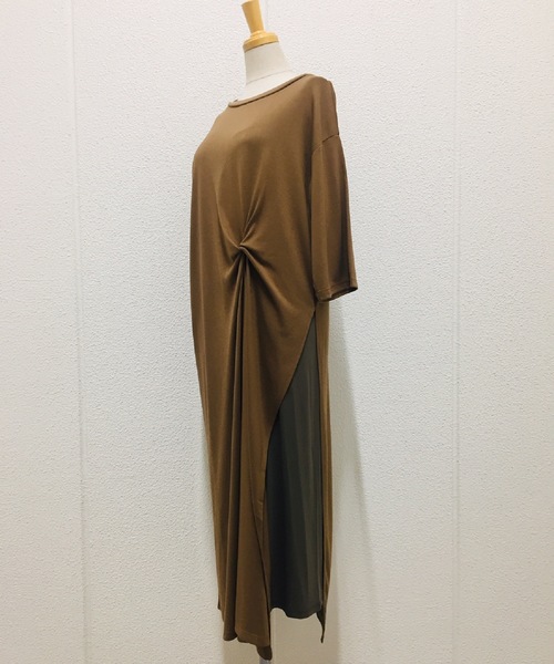 minius（ミニウス）の「ミニウス/ レディース  ツイストワンピース&キャミアンサンブルワンピース レイヤード（ワンピース・レディース・ブラック/モカ・MEDIUM）」の8枚目の写真