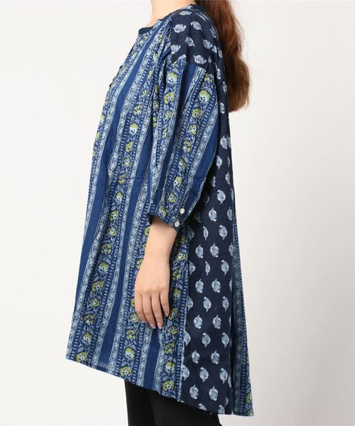 チャイハネ(チャイハネ)の「【チャイハネ】コットンドビー ブロックプリントチュニック(チュニック・レディース・キャメル/ネイビー/パープル・FREE)」の12枚目の写真