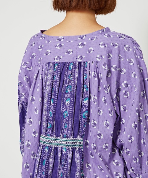 チャイハネ(チャイハネ)の「【チャイハネ】コットンドビー ブロックプリントチュニック(チュニック・レディース・キャメル/ネイビー/パープル・FREE)」の19枚目の写真