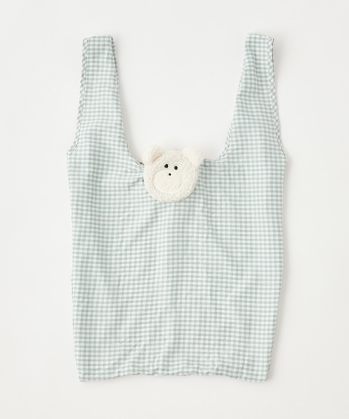 one after another NICE CLAUP（ワンアフターアナザーナイスクラップ）の「まめくまエコバッグ（エコバッグ/サブバッグ・レディース・ブラック/ベージュ/サックスブルー/ミント/ブラック系その他/ブラウン系その他/ベージュ系その他/グリーン系その他・FREE）」の7枚目の写真