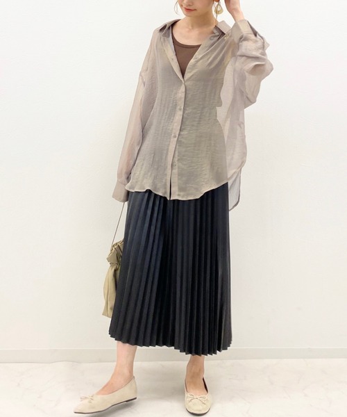 archives（アルシーヴ）の「フェイクレザープリーツスカート（スカート・レディース・ブラック/ベージュ/ブラウン・MEDIUM）」の4枚目の写真