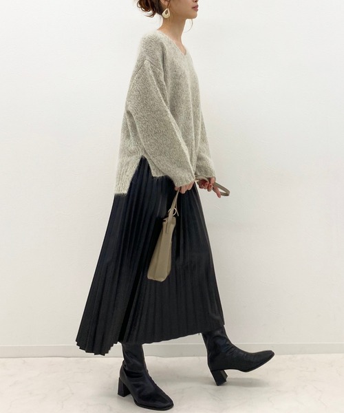 archives（アルシーヴ）の「フェイクレザープリーツスカート（スカート・レディース・ブラック/ベージュ/ブラウン・MEDIUM）」の8枚目の写真