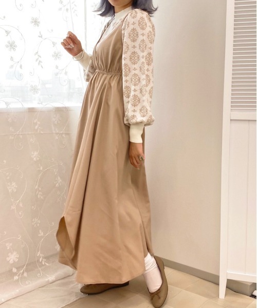 apres jour（アプレジュール）の「デザインキャミワンピース【ZOZOTOWN限定アイテム】（ワンピース・レディース・スモークピンク/ベージュ/ダークブラウン/グレイッシュベージュ・MEDIUM/X-LARGE/SMALL）」の3枚目の写真