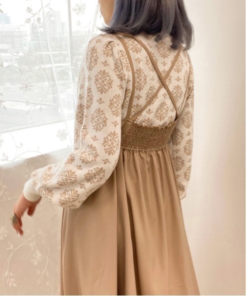 apres jour（アプレジュール）の「デザインキャミワンピース【ZOZOTOWN限定アイテム】（ワンピース・レディース・スモークピンク/ベージュ/ダークブラウン/グレイッシュベージュ・MEDIUM/X-LARGE/SMALL）」の10枚目の写真