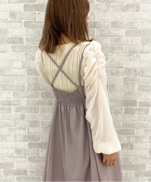 apres jour（アプレジュール）の「デザインキャミワンピース【ZOZOTOWN限定アイテム】（ワンピース・レディース・スモークピンク/ベージュ/ダークブラウン/グレイッシュベージュ・MEDIUM/X-LARGE/SMALL）」の14枚目の写真