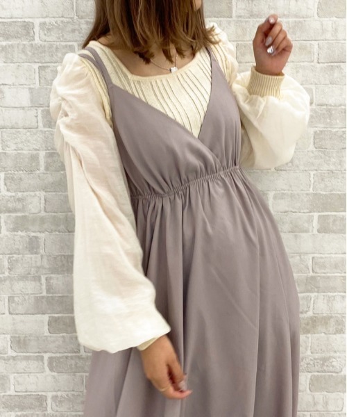 apres jour（アプレジュール）の「デザインキャミワンピース【ZOZOTOWN限定アイテム】（ワンピース・レディース・スモークピンク/ベージュ/ダークブラウン/グレイッシュベージュ・MEDIUM/X-LARGE/SMALL）」の13枚目の写真