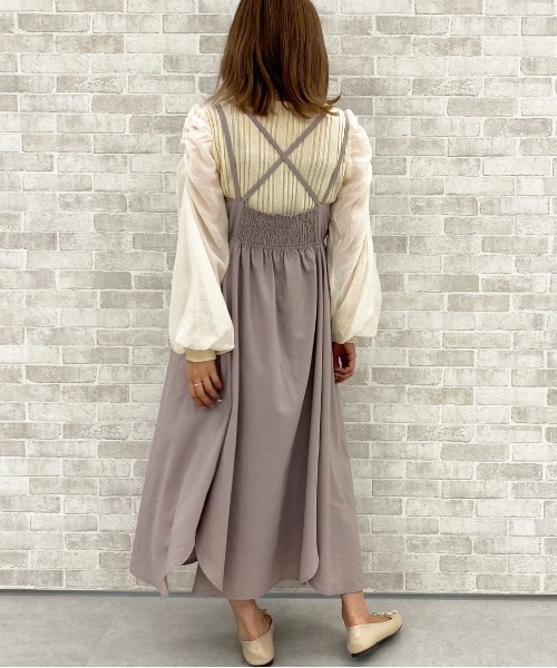 apres jour（アプレジュール）の「デザインキャミワンピース【ZOZOTOWN限定アイテム】（ワンピース・レディース・スモークピンク/ベージュ/ダークブラウン/グレイッシュベージュ・MEDIUM/X-LARGE/SMALL）」の18枚目の写真
