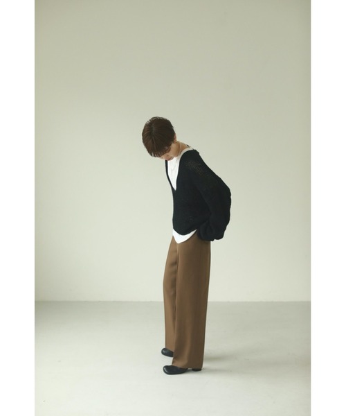 TODAYFUL（トゥデイフル）の「ピケタックトラウザー（Pique Tuck Trousers）（その他パンツ・レディース・ブラック/チョコ/ライトグリーン/オレンジ/アイボリー・36/38）」の19枚目の写真