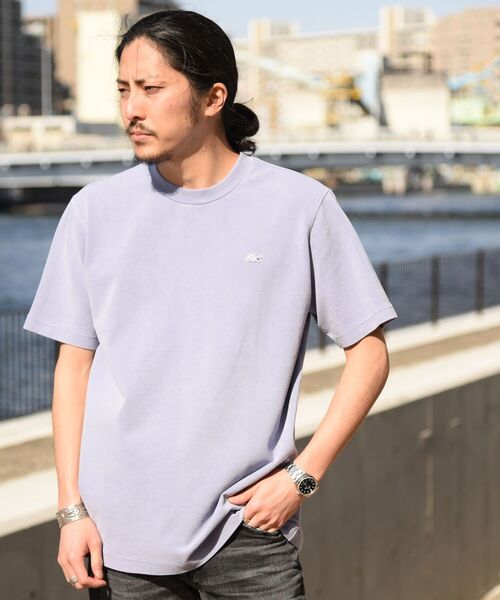 シップス×ラコステ☆別注ガーメントダイピケTシャツピンクt2506