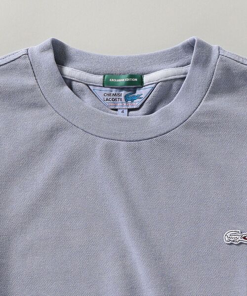 シップス×ラコステ☆別注ガーメントダイピケTシャツピンクt2506