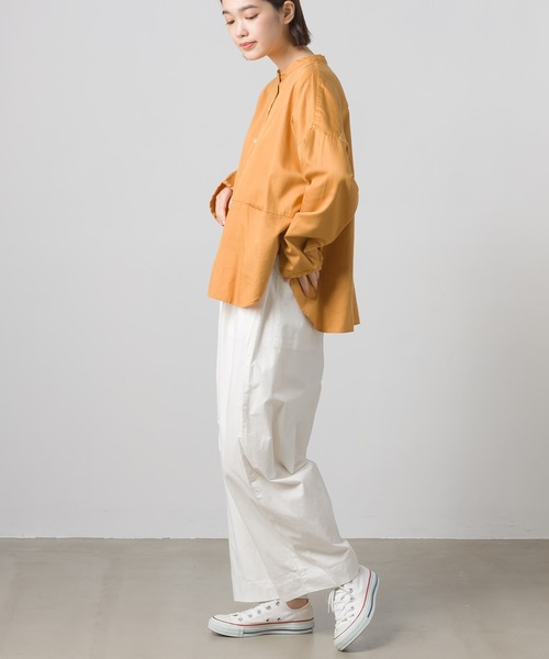 OMNES(オムネス)の「リーニエントタイプライター2枚仕立てパンツ(その他パンツ・レディース・ホワイト/ベージュ/チャコール・FREE)」の4枚目の写真