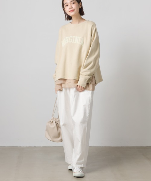 OMNES(オムネス)の「リーニエントタイプライター2枚仕立てパンツ(その他パンツ・レディース・ホワイト/ベージュ/チャコール・FREE)」の7枚目の写真