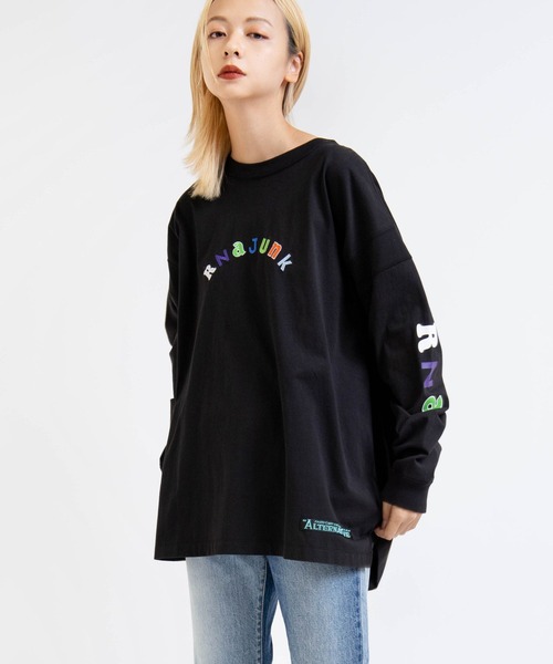 RNA（アールエヌエー）の「M1610 ＲＮＡ ＪＵＮＫロンＴ（Tシャツ/カットソー・レディース・ブラック/ベージュ/ラベンダー・MEDIUM）」の7枚目の写真