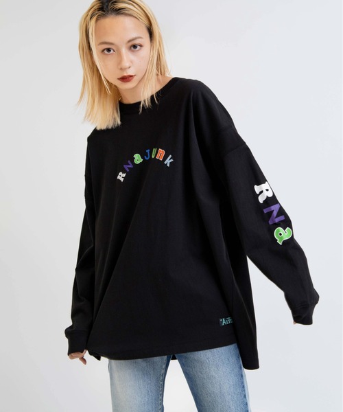RNA（アールエヌエー）の「M1610 ＲＮＡ ＪＵＮＫロンＴ（Tシャツ/カットソー・レディース・ブラック/ベージュ/ラベンダー・MEDIUM）」の6枚目の写真