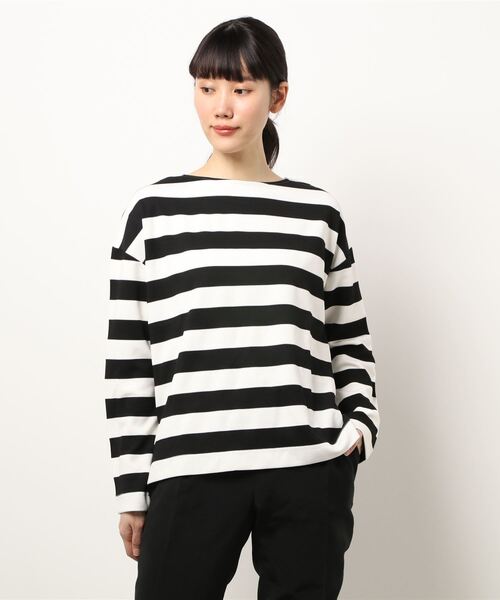 Te chichi（テチチ）の「鹿の子ボーダープルオーバー（Tシャツ/カットソー・レディース・グレー/オフホワイト/サックスブルー・ﾌﾘ-）」の2枚目の写真