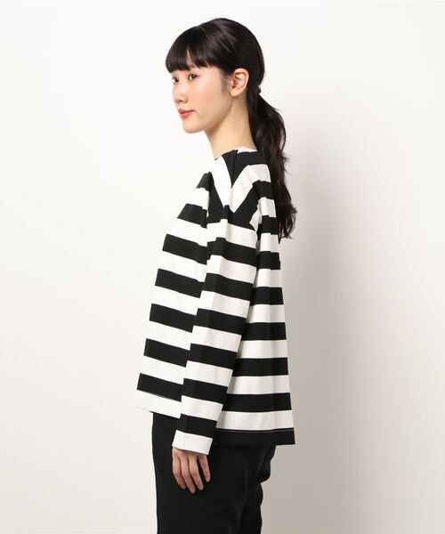 Te chichi（テチチ）の「鹿の子ボーダープルオーバー（Tシャツ/カットソー・レディース・グレー/オフホワイト/サックスブルー・ﾌﾘ-）」の5枚目の写真