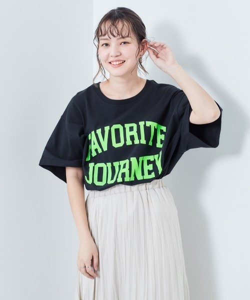 cepo(セポ)の「ネオンカラー ロゴタックTee(Tシャツ/カットソー・レディース・ブラック系/グレー系/オフホワイト/ピンク系・M)」の3枚目の写真