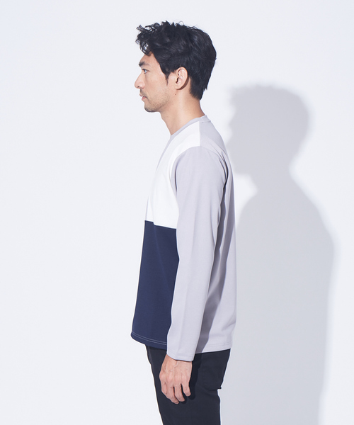 ABAHOUSE GRAY(アバハウスグレイ)の「【展開店舗限定】ポンチ パネル 切替 長袖 Tシャツ(Tシャツ/カットソー・メンズ・ホワイト/ネイビー/グレー・46/48)」の5枚目の写真