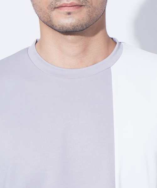 ABAHOUSE GRAY(アバハウスグレイ)の「【展開店舗限定】ポンチ パネル 切替 長袖 Tシャツ(Tシャツ/カットソー・メンズ・ホワイト/ネイビー/グレー・46/48)」の7枚目の写真
