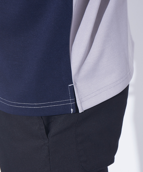 ABAHOUSE GRAY(アバハウスグレイ)の「【展開店舗限定】ポンチ パネル 切替 長袖 Tシャツ(Tシャツ/カットソー・メンズ・ホワイト/ネイビー/グレー・46/48)」の9枚目の写真