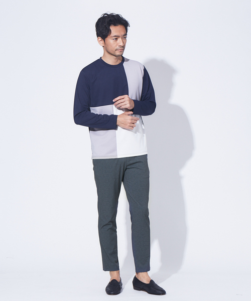 ABAHOUSE GRAY(アバハウスグレイ)の「【展開店舗限定】ポンチ パネル 切替 長袖 Tシャツ(Tシャツ/カットソー・メンズ・ホワイト/ネイビー/グレー・46/48)」の16枚目の写真