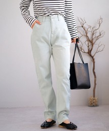 ＡＮＤＪ | ウォッシュ加工ハイウエストストレートデニムパンツ(デニムパンツ)