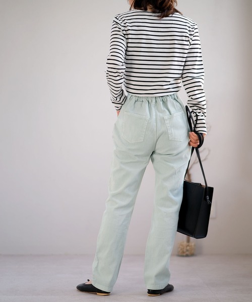 ＡＮＤＪ（アンドジェイ）の「ウォッシュ加工ハイウエストストレートデニムパンツ（デニムパンツ・レディース・ベージュ/アイボリー/ミント・M）」の7枚目の写真