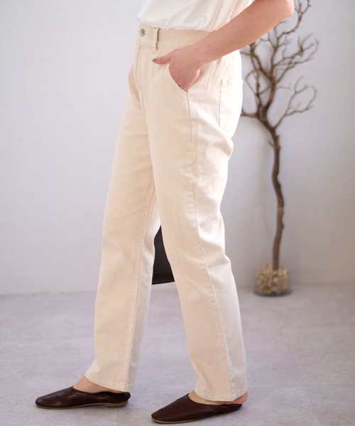 ＡＮＤＪ（アンドジェイ）の「ウォッシュ加工ハイウエストストレートデニムパンツ（デニムパンツ・レディース・ベージュ/アイボリー/ミント・M）」の14枚目の写真