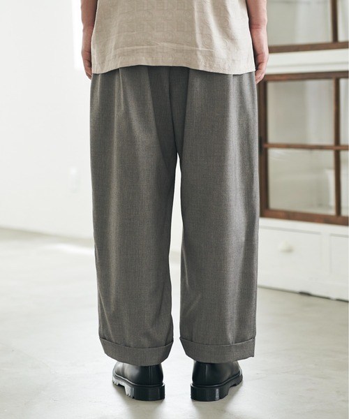 DOOPZ（ドープス）の「back tuck wide slacks PT /  バックタックワイドスラックスパンツ（スラックス・メンズ・チャコールグレー/グレイッシュベージュ・SMALL/MEDIUM/LARGE）」の11枚目の写真