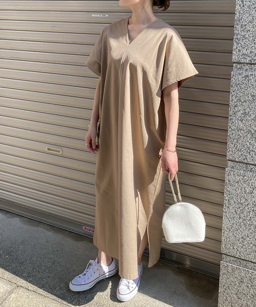 KOBE LETTUCE（コウベレタス）の「リネンブレンドVネックマキシ