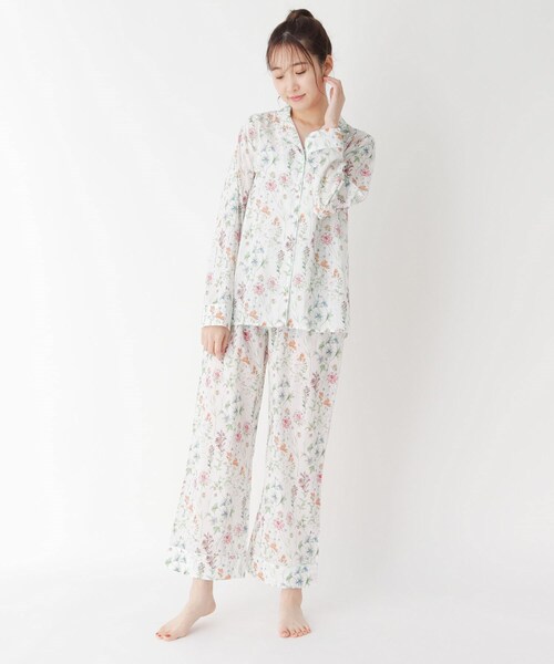 セール】コットン（綿）フラワーパジャマ（ルームウェア/パジャマ