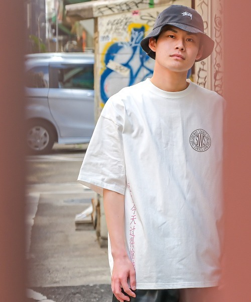 SIDEWAY STANCE（サイドウェイスタンス）の「【SIDEWAY STANCE】チャイニーズ＆サークルロゴ プリント 半袖Tシャツ（Tシャツ/カットソー・メンズ・ホワイト/ブラック・X-LARGE/MEDIUM/LARGE）」の3枚目の写真