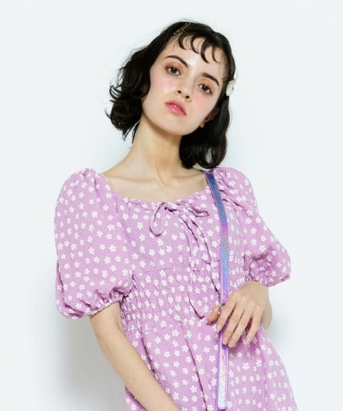 Candy Stripper（キャンディストリッパー）の「FLORAL SHIRRING ワンピース（ワンピース・レディース・ピンク/イエロー/ライトブルー・2）」の5枚目の写真