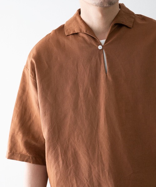 URBAN RESEARCH ROSSO MEN（アーバンリサーチロッソメン）の「『XLサイズあり』リネンスキッパーシャツ（シャツ/ブラウス・メンズ・ブラック/カーキ/ブラウン・X-LARGE/SMALL/LARGE/MEDIUM）」の8枚目の写真