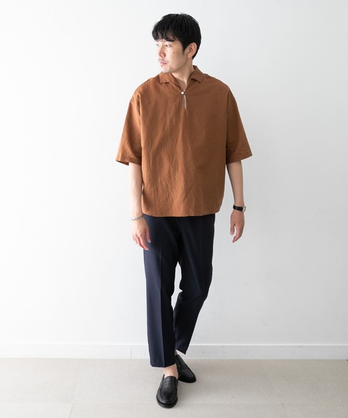 URBAN RESEARCH ROSSO MEN（アーバンリサーチロッソメン）の「『XLサイズあり』リネンスキッパーシャツ（シャツ/ブラウス・メンズ・ブラック/カーキ/ブラウン・X-LARGE/SMALL/LARGE/MEDIUM）」の6枚目の写真