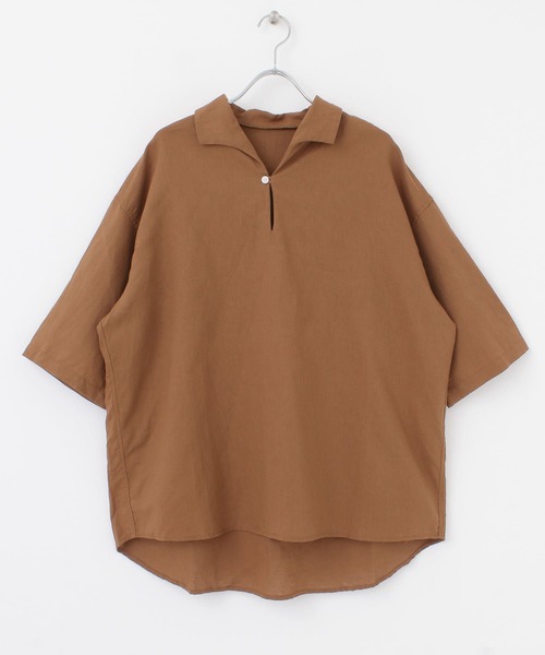 URBAN RESEARCH ROSSO MEN（アーバンリサーチロッソメン）の「『XLサイズあり』リネンスキッパーシャツ（シャツ/ブラウス・メンズ・ブラック/カーキ/ブラウン・X-LARGE/SMALL/LARGE/MEDIUM）」の14枚目の写真