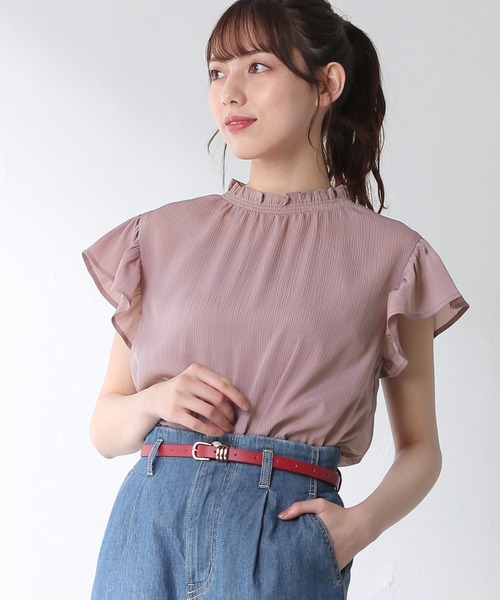 Honeys（ハニーズ）の「インナー付フリルブラウス（シャツ/ブラウス・レディース・ホワイト/ブラック/ブラウン/ピンク系その他・S/M/L）」の4枚目の写真