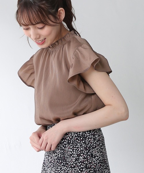 Honeys（ハニーズ）の「インナー付フリルブラウス（シャツ/ブラウス・レディース・ホワイト/ブラック/ブラウン/ピンク系その他・S/M/L）」の3枚目の写真